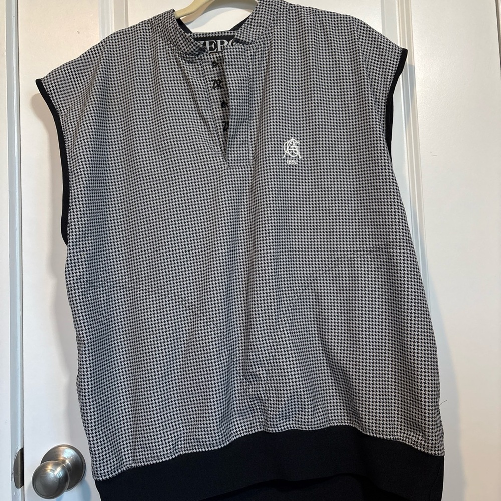 Men's Black and White Checkered Vest